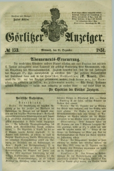 Görlitzer Anzeiger. 1851, № 153 (31 Dezember) + dod.