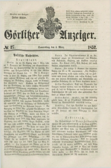 Görlitzer Anzeiger. [Bd.1], № 27 (4 März 1852) + dod.