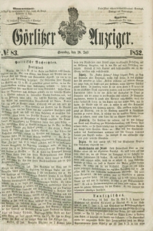 Görlitzer Anzeiger. [Bd.2], № 83 (18 Juli 1852)