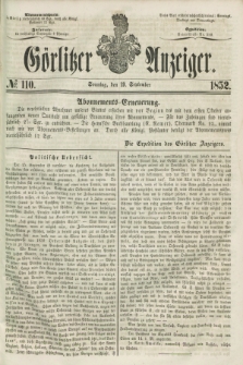 Görlitzer Anzeiger. [Bd.2], № 110 (19 September 1852)