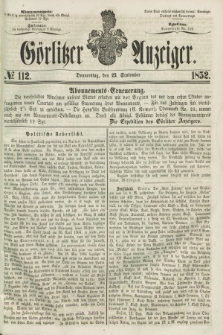 Görlitzer Anzeiger. [Bd.2], № 112 (23 September 1852)