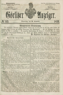 Görlitzer Anzeiger. [Bd.2], № 115 (30 September 1852)