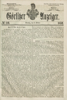 Görlitzer Anzeiger. [Bd.2], № 116 (3 Oktober 1852)