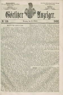 Görlitzer Anzeiger. [Bd.2], № 119 (10 Oktober 1852)
