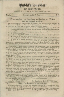 Publikationsblatt der Stadt Görlitz. 1847, Nr. 1 (7 Januar)