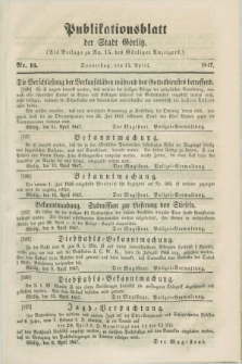 Publikationsblatt der Stadt Görlitz. 1847, Nr. 15 (15 April)