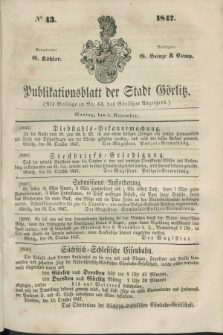 Publikationsblatt der Stadt Görlitz. 1847, № 43 (1 November)