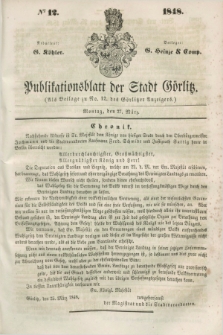 Publikationsblatt der Stadt Görlitz. 1848, № 12 (27 März)