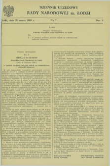 Dziennik Urzędowy Rady Narodowej M. Łodzi. 1969, nr 3 (29 marca)