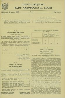 Dziennik Urzędowy Rady Narodowej M. Łodzi. 1969, nr 4 (31 marca)