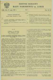 Dziennik Urzędowy Rady Narodowej M. Łodzi. 1969, nr 7 (31 maja)
