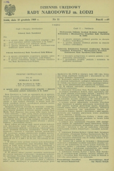 Dziennik Urzędowy Rady Narodowej M. Łodzi. 1969, nr 11 (15 grudnia)