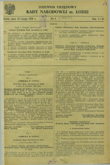 Dziennik Urzędowy Rady Narodowej M. Łodzi. 1970, nr 1 (28 lutego)