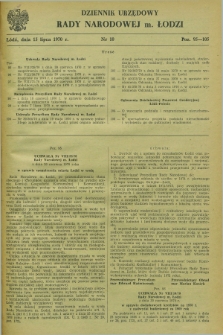 Dziennik Urzędowy Rady Narodowej M. Łodzi. 1970, nr 10 (15 lipca)