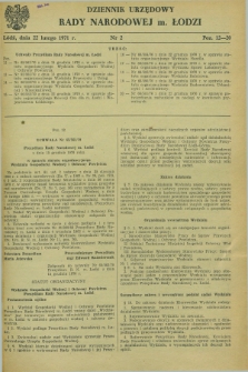 Dziennik Urzędowy Rady Narodowej M. Łodzi. 1971, nr 2 (22 lutego)