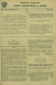 Dziennik Urzędowy Rady Narodowej M. Łodzi. 1971, nr 6 (30 kwietnia)