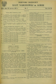 Dziennik Urzędowy Rady Narodowej M. Łodzi. 1971, nr 7 (26 czerwca)