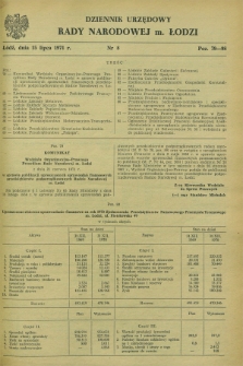 Dziennik Urzędowy Rady Narodowej M. Łodzi. 1971, nr 8 (15 lipca)