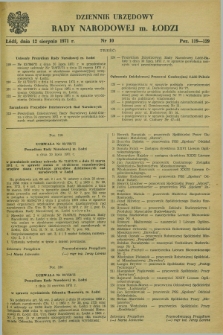 Dziennik Urzędowy Rady Narodowej M. Łodzi. 1971, nr 10 (12 sierpnia)