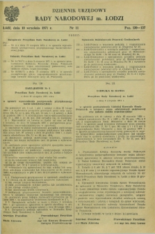 Dziennik Urzędowy Rady Narodowej M. Łodzi. 1971, nr 11 (10 września)