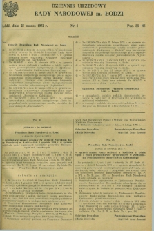 Dziennik Urzędowy Rady Narodowej M. Łodzi. 1972, nr 4 (25 marca)