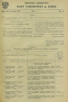 Dziennik Urzędowy Rady Narodowej M. Łodzi. 1972, nr 5 (31 marca)