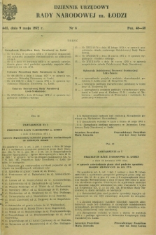 Dziennik Urzędowy Rady Narodowej M. Łodzi. 1972, nr 6 (9 maja)