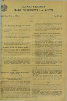 Dziennik Urzędowy Rady Narodowej M. Łodzi. 1972, nr 8 (31 lipca)