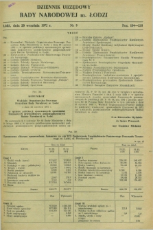 Dziennik Urzędowy Rady Narodowej M. Łodzi. 1972, nr 9 (20 września)