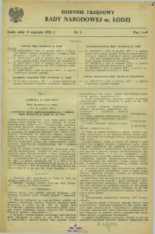 Dziennik Urzędowy Rady Narodowej M. Łodzi. 1973, nr 1 (24 stycznia)