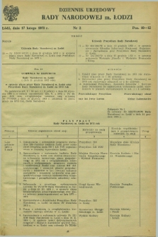 Dziennik Urzędowy Rady Narodowej M. Łodzi. 1973, nr 2 (17 lutego)