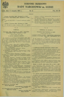 Dziennik Urzędowy Rady Narodowej M. Łodzi. 1973, nr 11 (15 sierpnia)