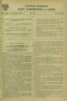 Dziennik Urzędowy Rady Narodowej M. Łodzi. 1973, nr 14 (10 listopada)