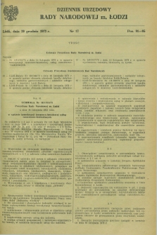 Dziennik Urzędowy Rady Narodowej M. Łodzi. 1973, nr 17 (20 grudnia)