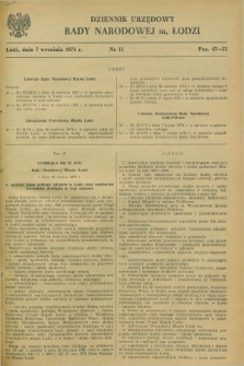 Dziennik Urzędowy Rady Narodowej M. Łodzi. 1974, nr 11 (7 września)