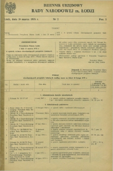 Dziennik Urzędowy Rady Narodowej M. Łodzi. 1975, nr 2 (29 marca)