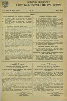 Dziennik Urzędowy Rady Narodowej M. Łodzi. 1976, nr 6 (30 lipca)