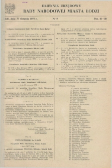 Dziennik Urzędowy Rady Narodowej M. Łodzi. 1978, nr 9 (31 sierpnia)