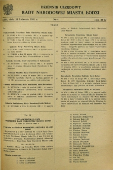 Dziennik Urzędowy Rady Narodowej M. Łodzi. 1981, nr 4 (10 kwietnia)