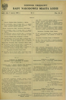 Dziennik Urzędowy Rady Narodowej M. Łodzi. 1983, nr 2 (3 marca)