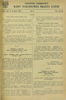 Dziennik Urzędowy Rady Narodowej M. Łodzi. 1983, nr 9 (25 sierpnia)