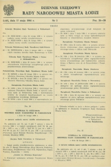 Dziennik Urzędowy Rady Narodowej M. Łodzi. 1984, nr 3 (15 maja)