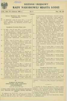 Dziennik Urzędowy Rady Narodowej M. Łodzi. 1984, nr 4 (16 czerwca)