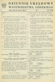 Dziennik Urzędowy Województwa Łódzkiego. 1985, nr 7 (24 czerwca)