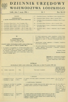 Dziennik Urzędowy Województwa Łódzkiego. 1986, nr 7 (5 maja)