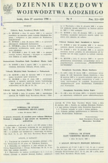 Dziennik Urzędowy Województwa Łódzkiego. 1986, nr 9 (27 czerwca)