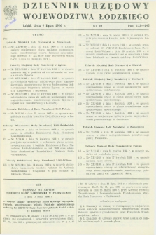Dziennik Urzędowy Województwa Łódzkiego. 1986, nr 10 (9 lipca)