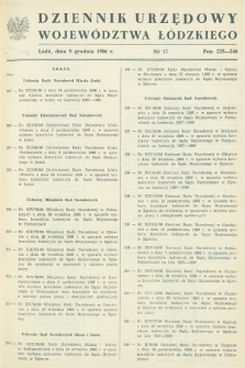 Dziennik Urzędowy Województwa Łódzkiego. 1986, nr 17 (9 grudnia)