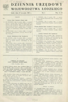 Dziennik Urzędowy Województwa Łódzkiego. 1987, nr 1 (29 stycznia)