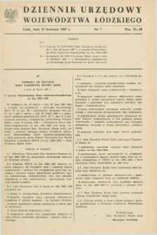 Dziennik Urzędowy Województwa Łódzkiego. 1987, nr 7 (25 kwietnia)